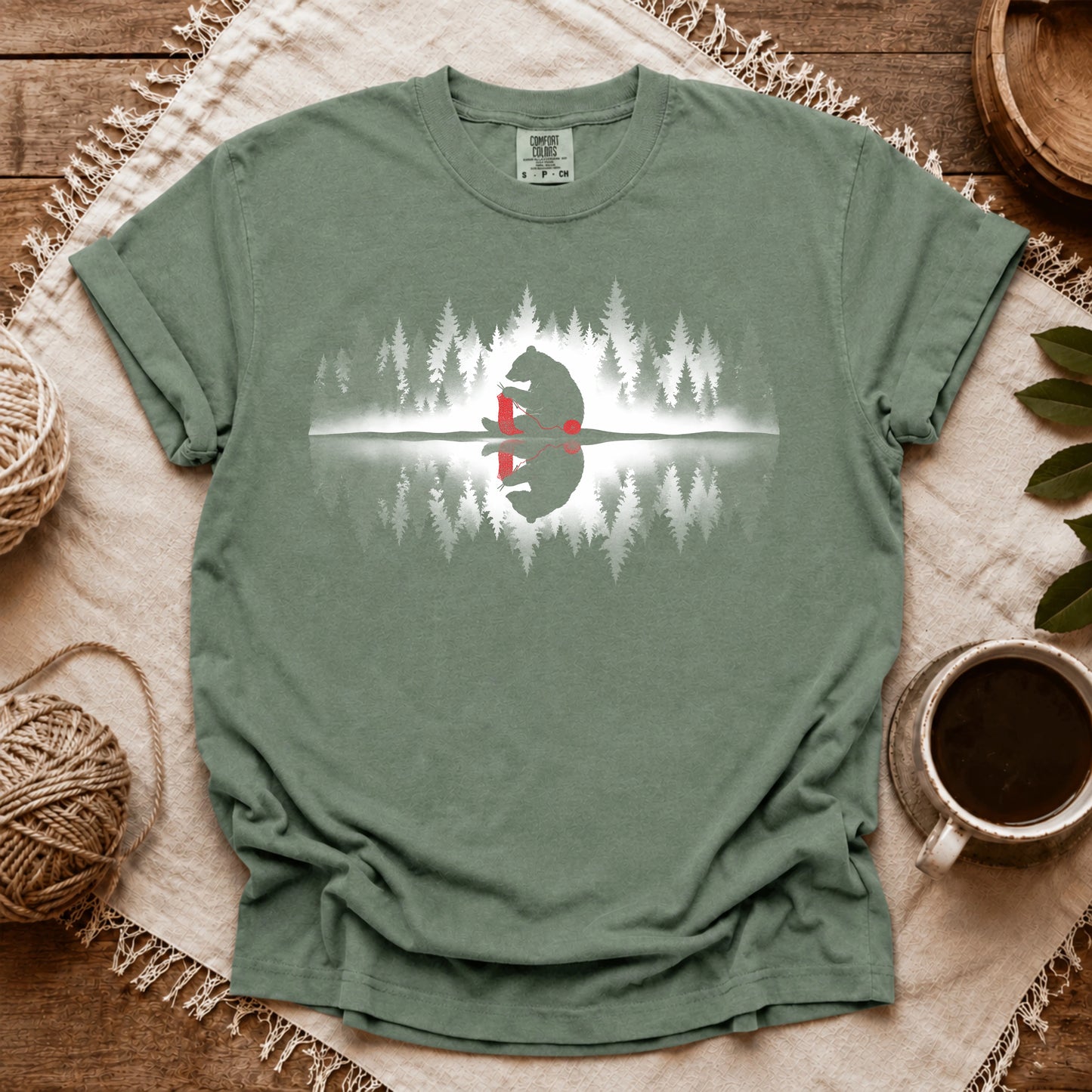Comfort Colors Bear Knitting Reflection T-shirt