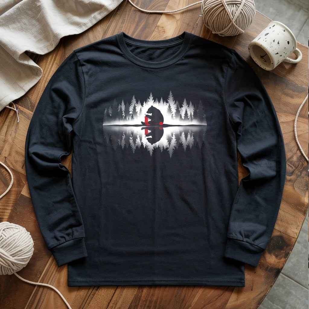 Bear Knitting Reflection Long Sleeve T-shirt
