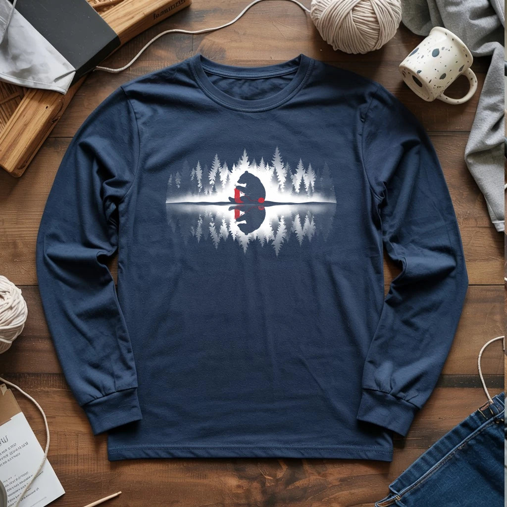 Bear Knitting Reflection Long Sleeve T-shirt
