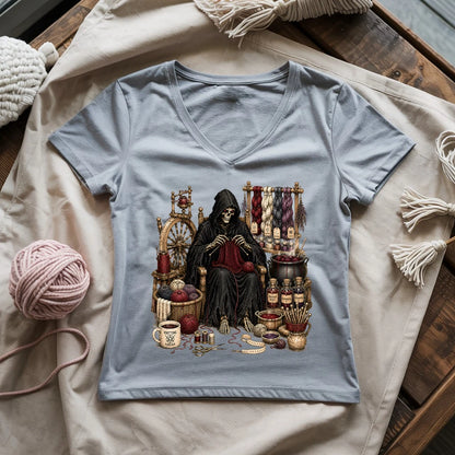 Knitting Devil Lady V-neck
