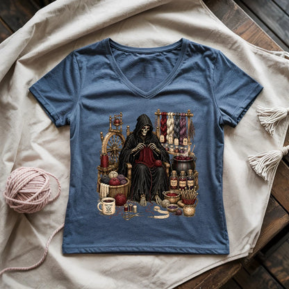 Knitting Devil Lady V-neck