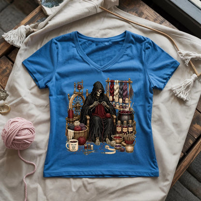 Knitting Devil Lady V-neck