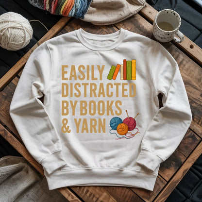 Easily Distracted by Books & Yarn Sweatshirt