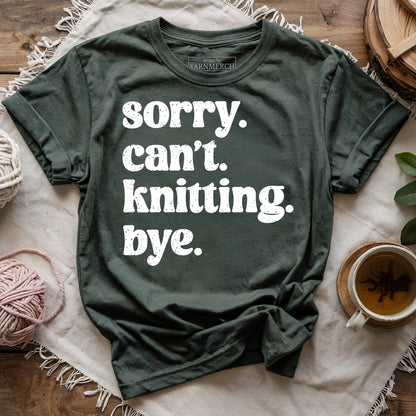 Knitting. Bye. T-shirt