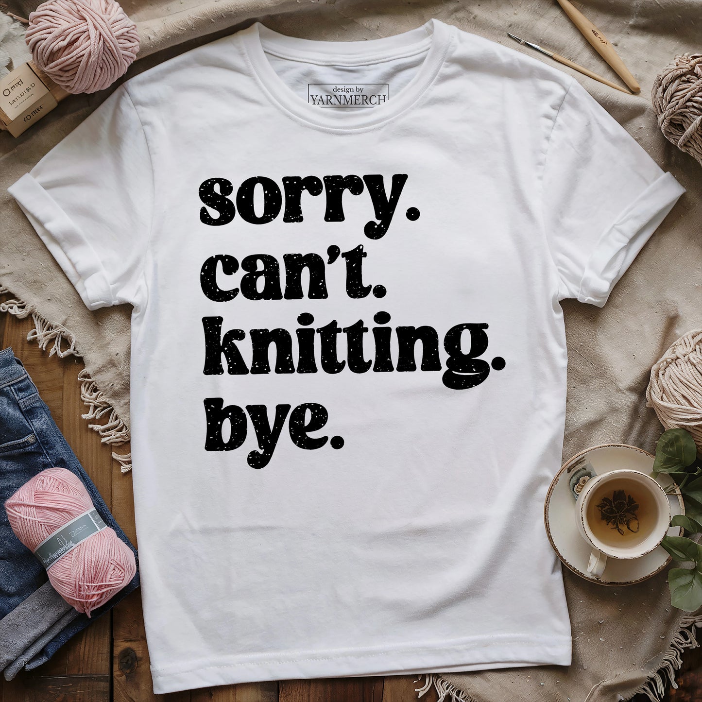 Knitting. Bye. T-shirt