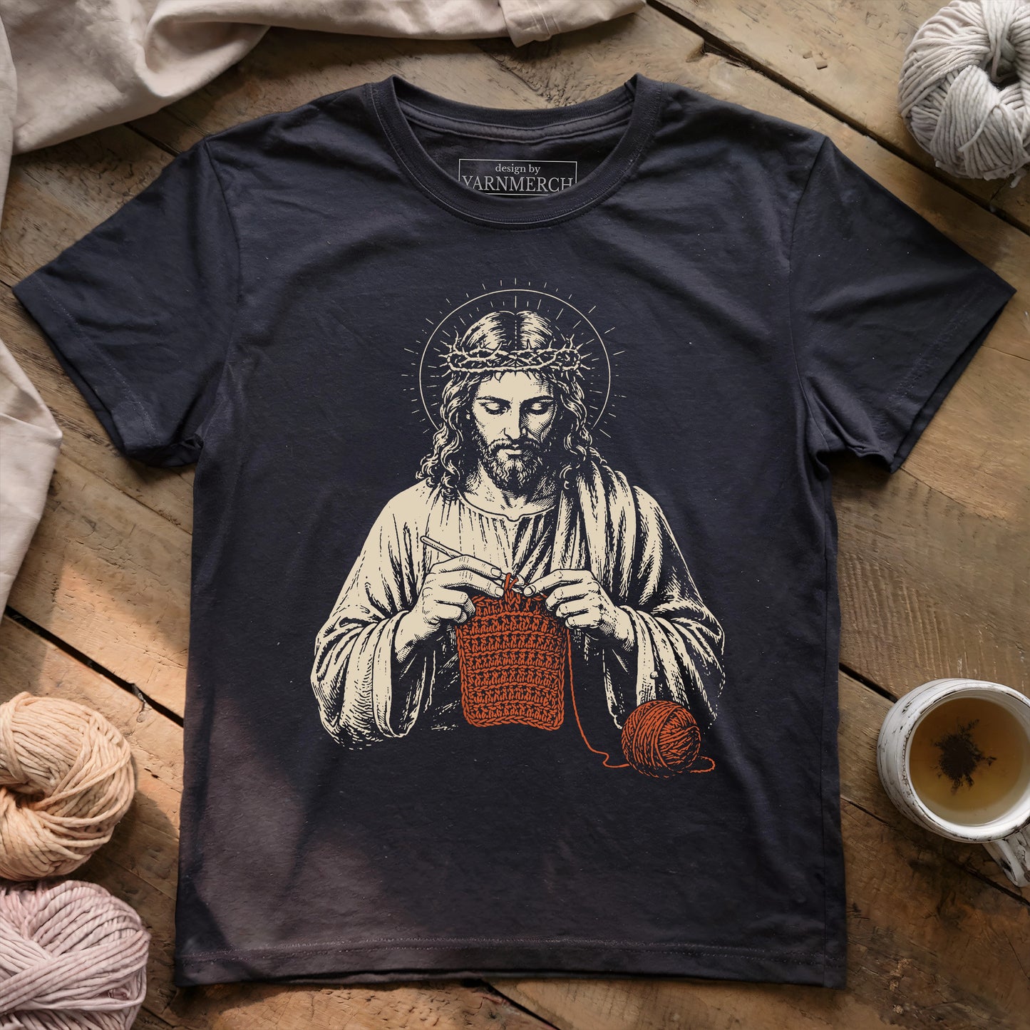 Jesus Crocheting T-shirt