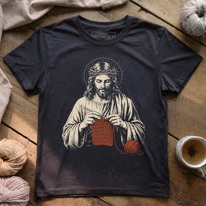 Jesus Crocheting T-shirt