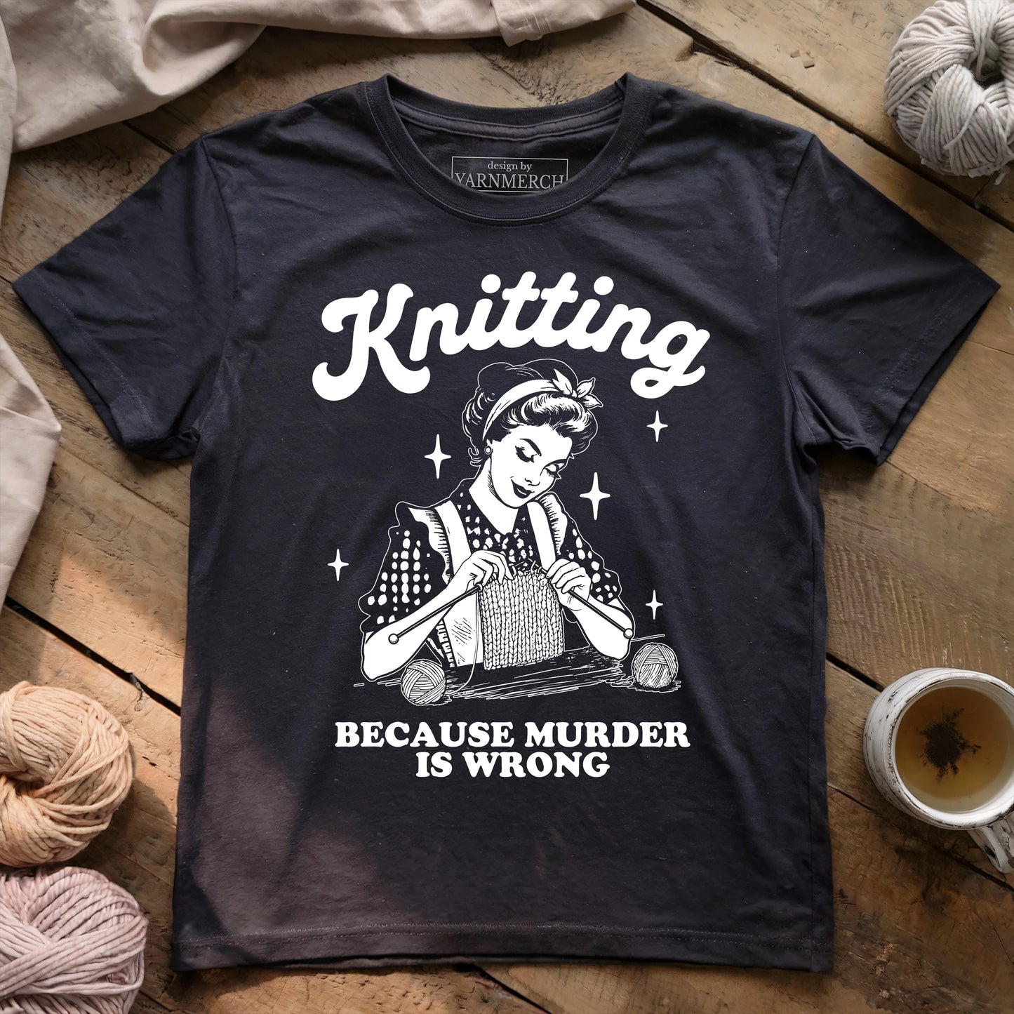 Knitting Not Murder T-shirt