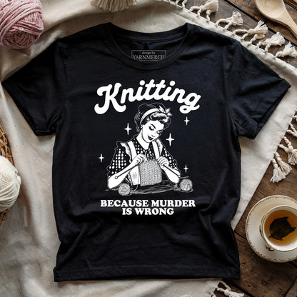 Knitting Not Murder T-shirt