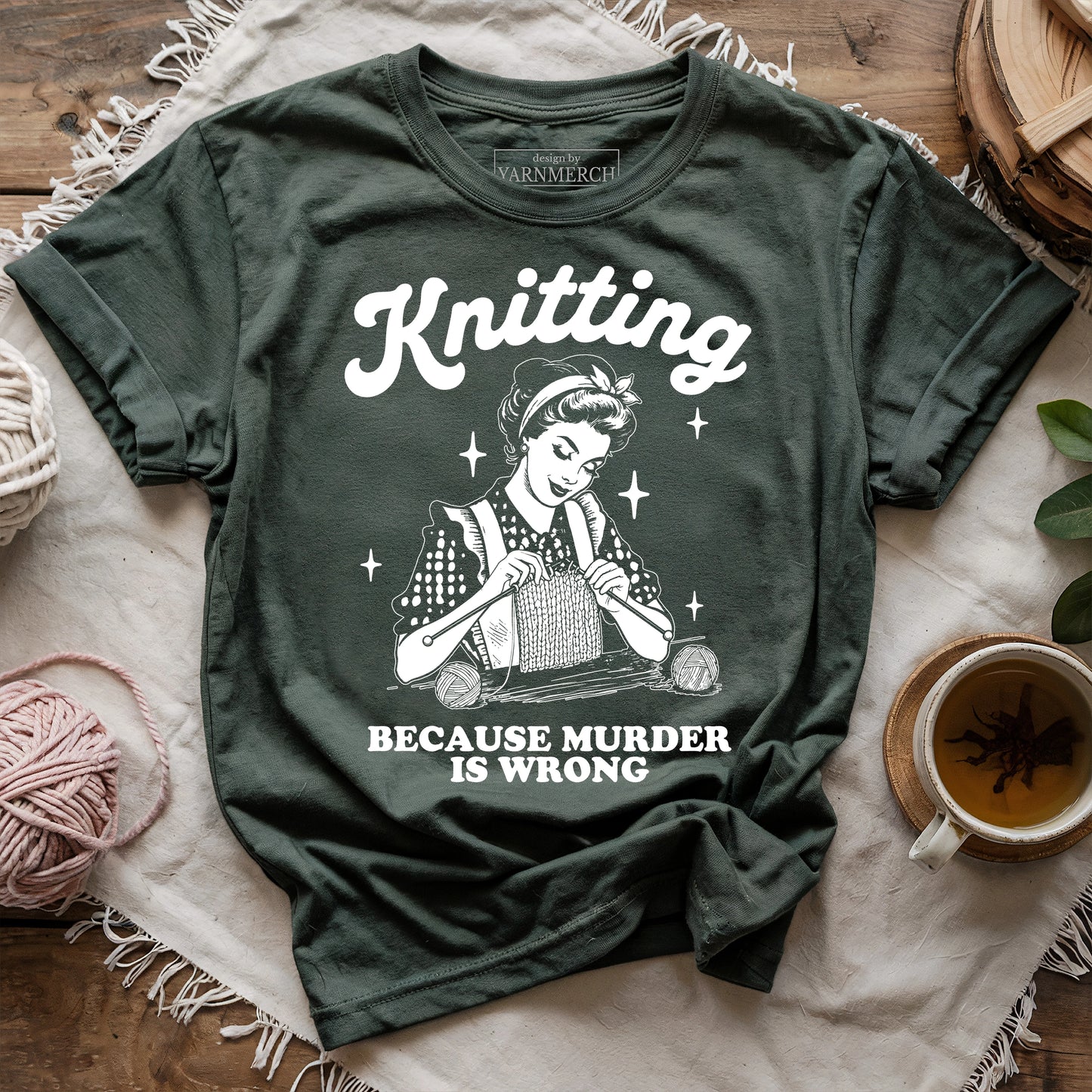 Knitting Not Murder T-shirt