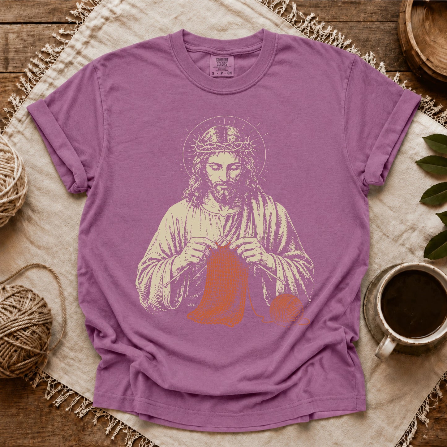 Comfort Colors Jesus Knitting T-shirt