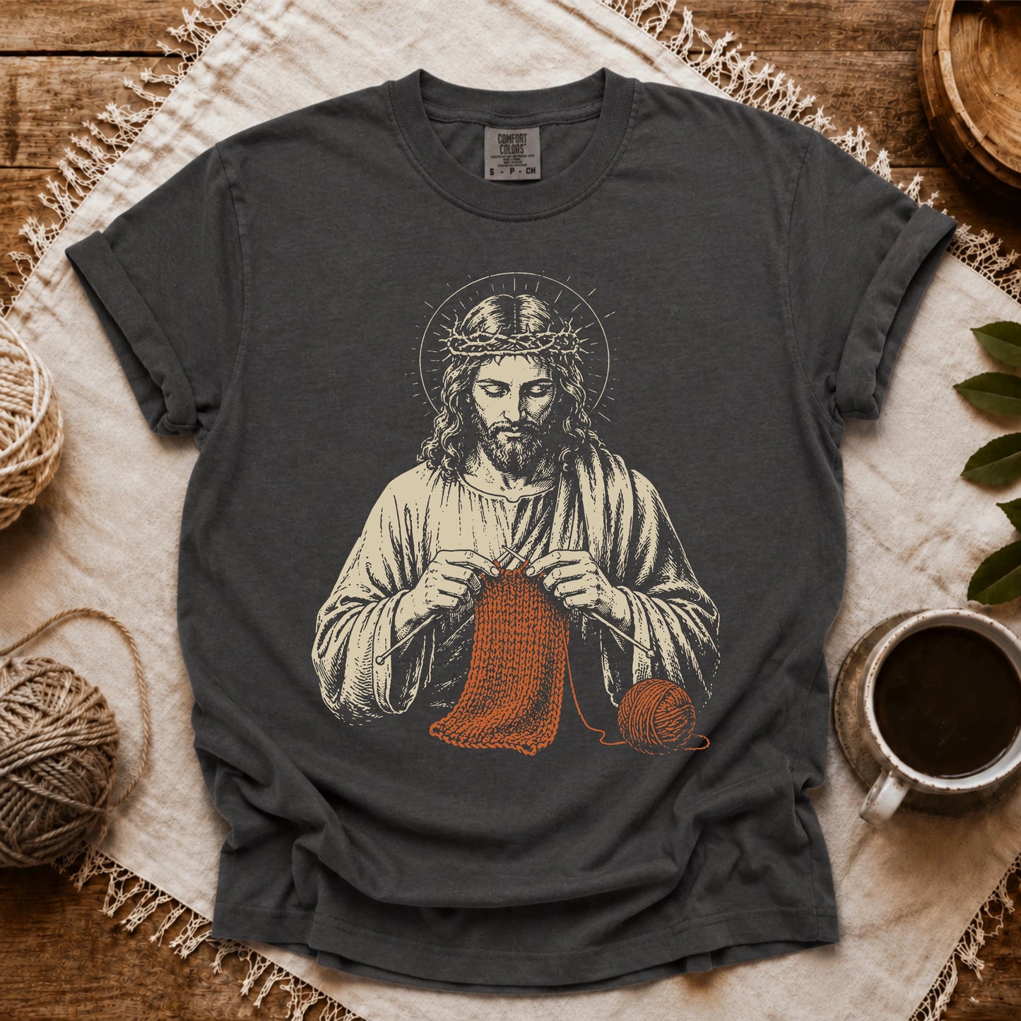Comfort Colors Jesus Knitting T-shirt