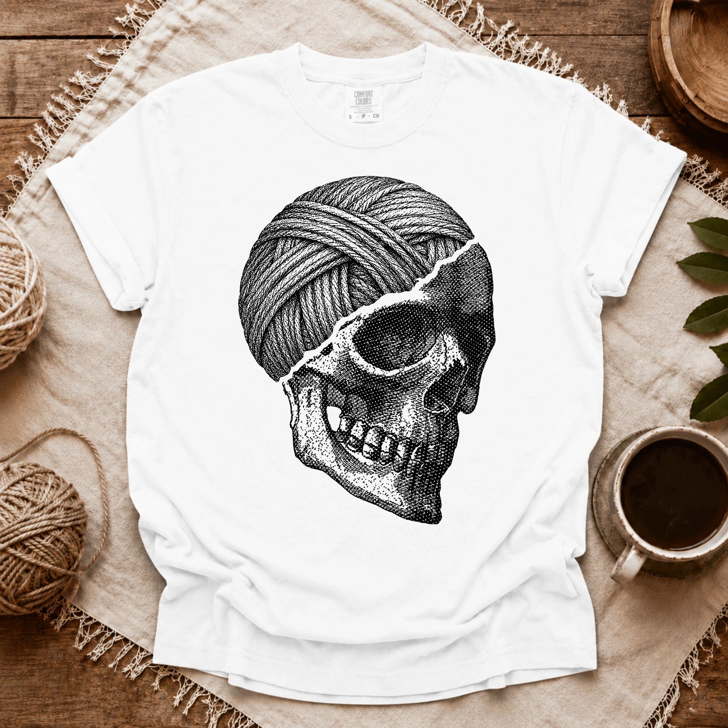 Comfort Colors Yarn Skull Brain T-shirt
