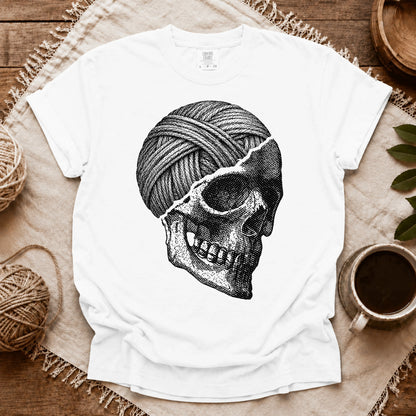 Comfort Colors Yarn Skull Brain T-shirt