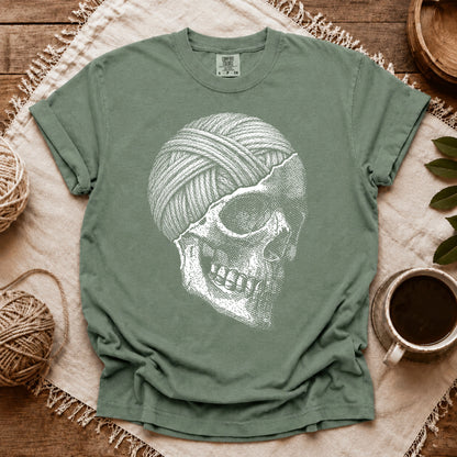 Comfort Colors Yarn Skull Brain T-shirt