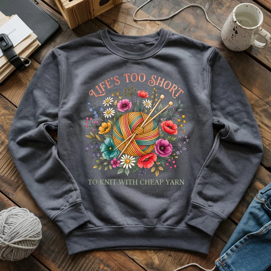 Life's Too Short To Knit With Cheap Yarn Sweatshirt