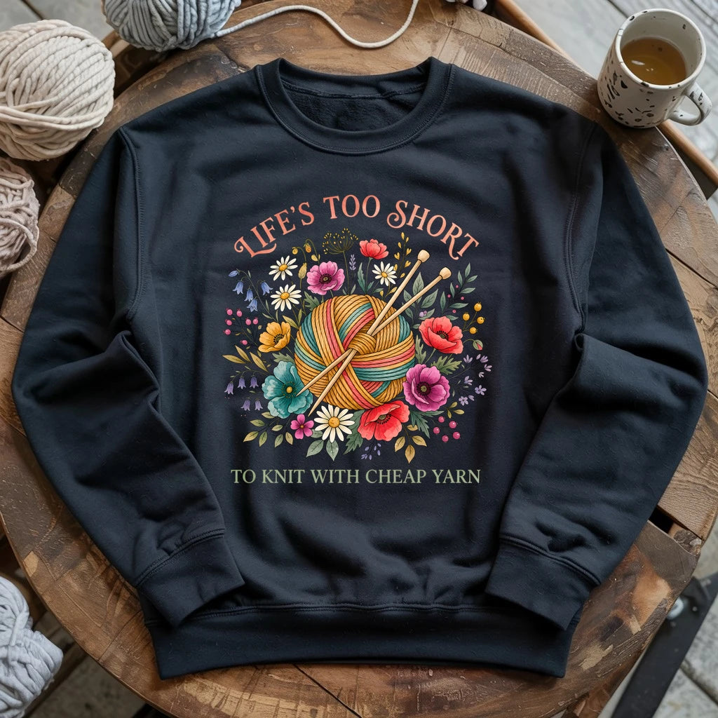 Life's Too Short To Knit With Cheap Yarn Sweatshirt