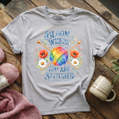 Bloom Where You Are Stitched T-shirt