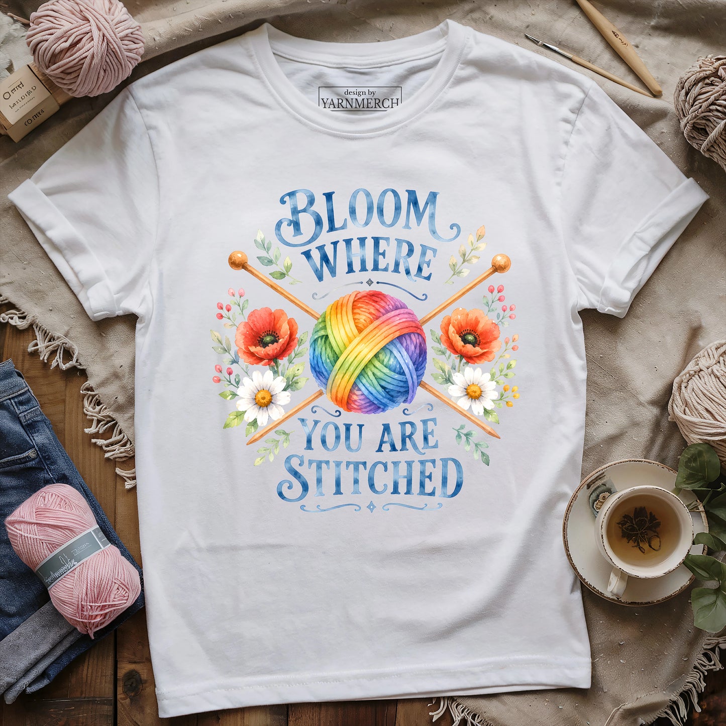 Bloom Where You Are Stitched T-shirt