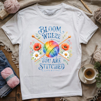Bloom Where You Are Stitched T-shirt