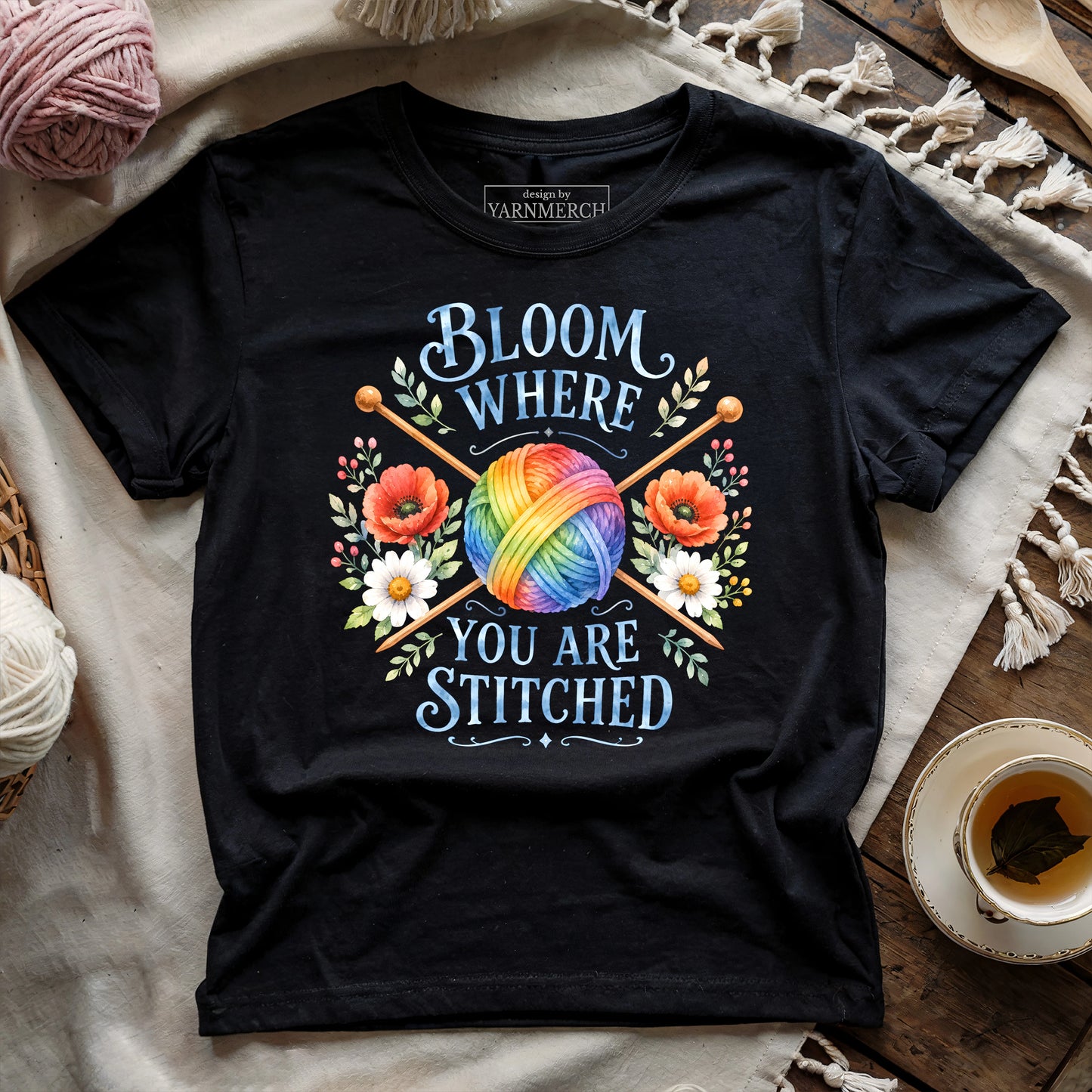 Bloom Where You Are Stitched T-shirt