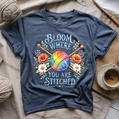 Bloom Where You Are Stitched T-shirt