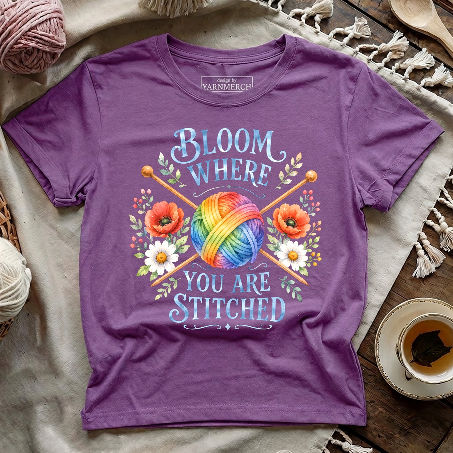 Bloom Where You Are Stitched T-shirt
