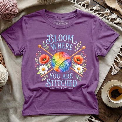 Bloom Where You Are Stitched T-shirt