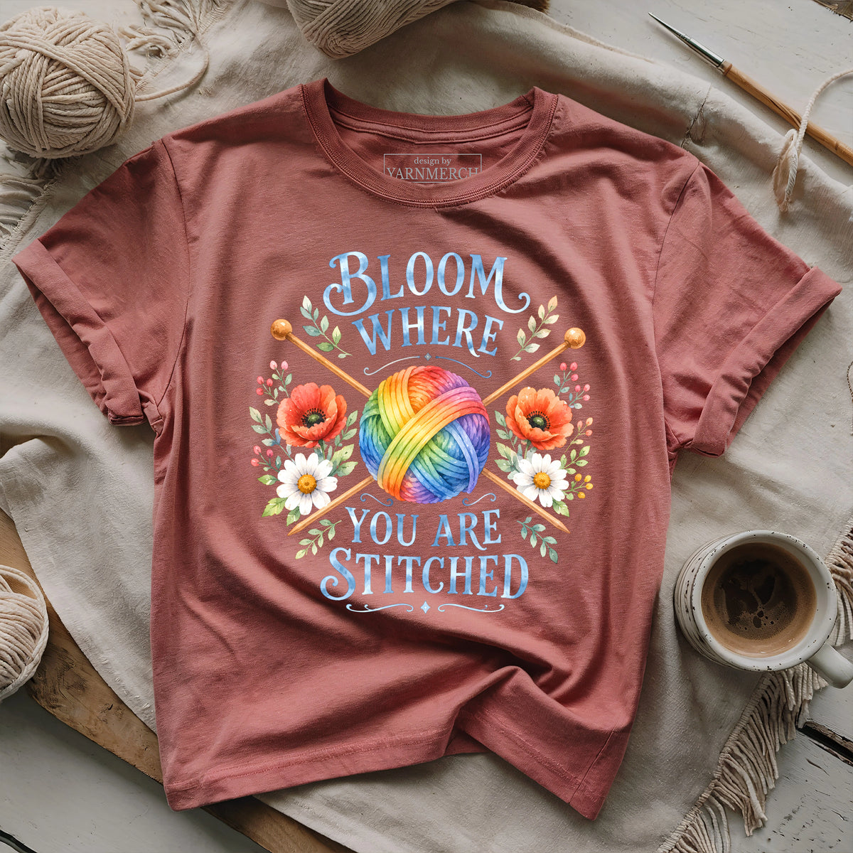 Bloom Where You Are Stitched T-shirt
