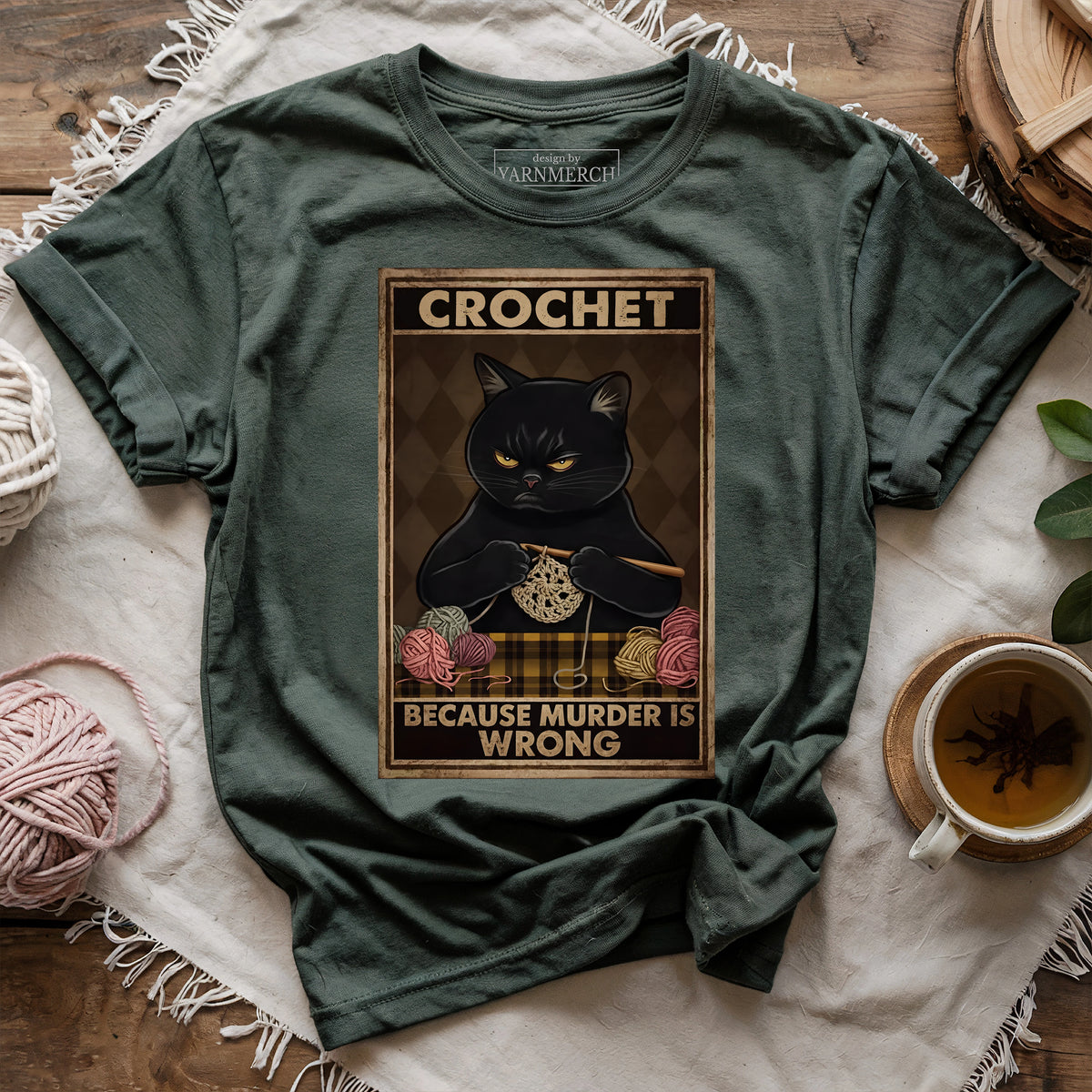 Crochet Because Murder Is Wrong T-shirt