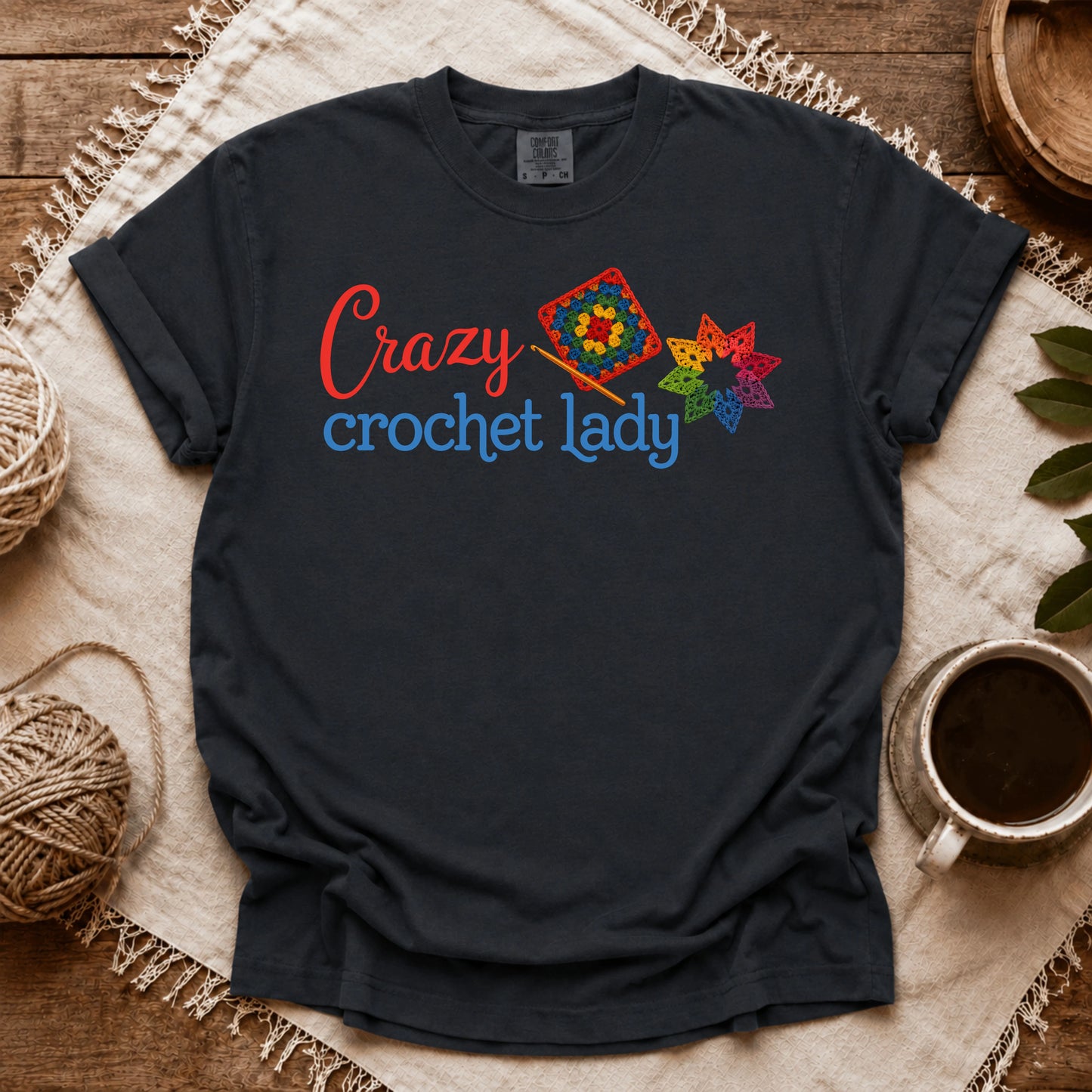 Comfort Colors Crazy Crochet Lady T-shirt
