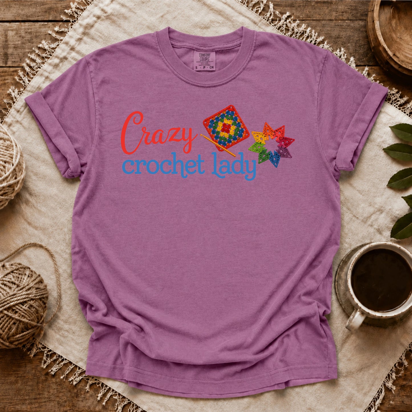 Comfort Colors Crazy Crochet Lady T-shirt