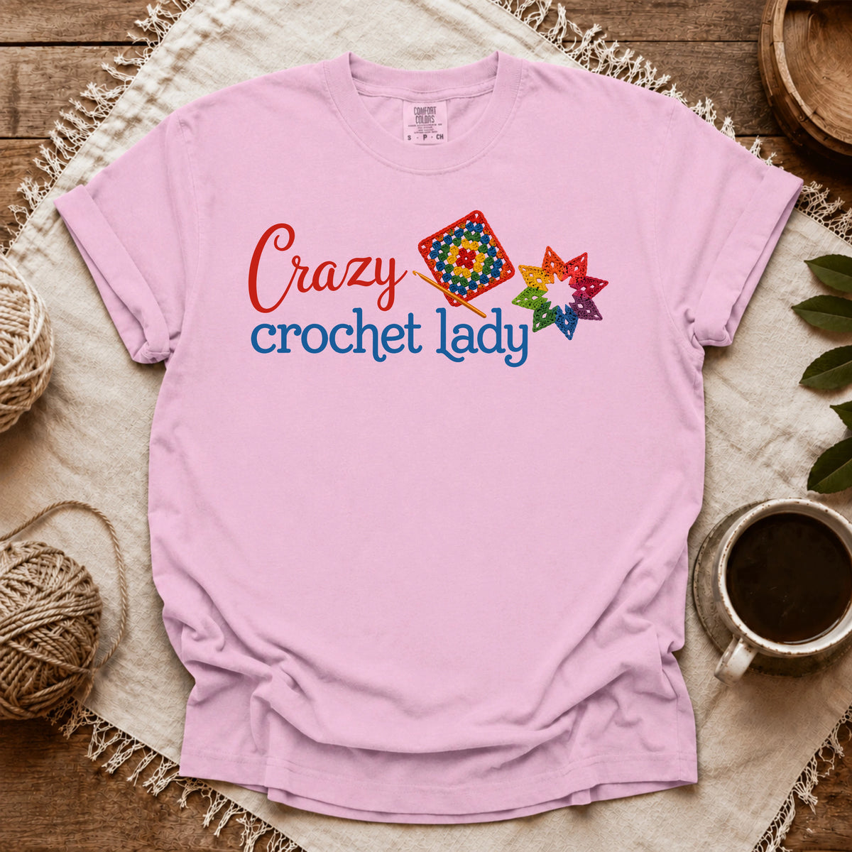 Comfort Colors Crazy Crochet Lady T-shirt
