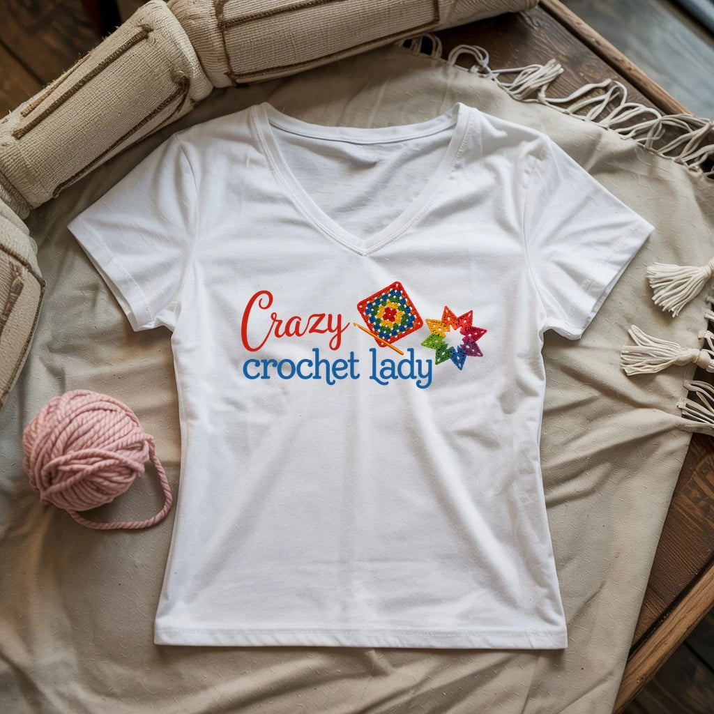 Crazy Crochet Lady Lady V-neck