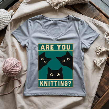 Are U Knitting Lady V-neck