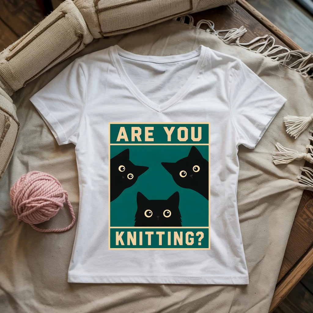 Are U Knitting Lady V-neck