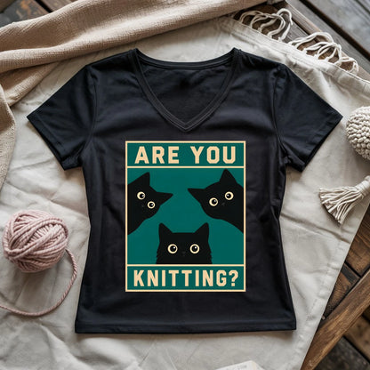Are U Knitting Lady V-neck