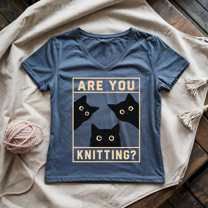 Are U Knitting Lady V-neck