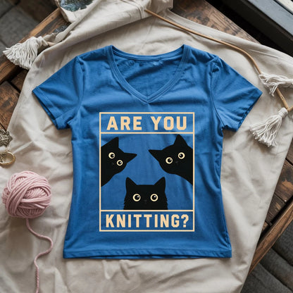 Are U Knitting Lady V-neck