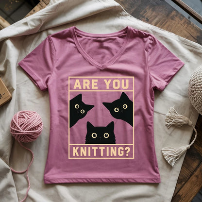 Are U Knitting Lady V-neck
