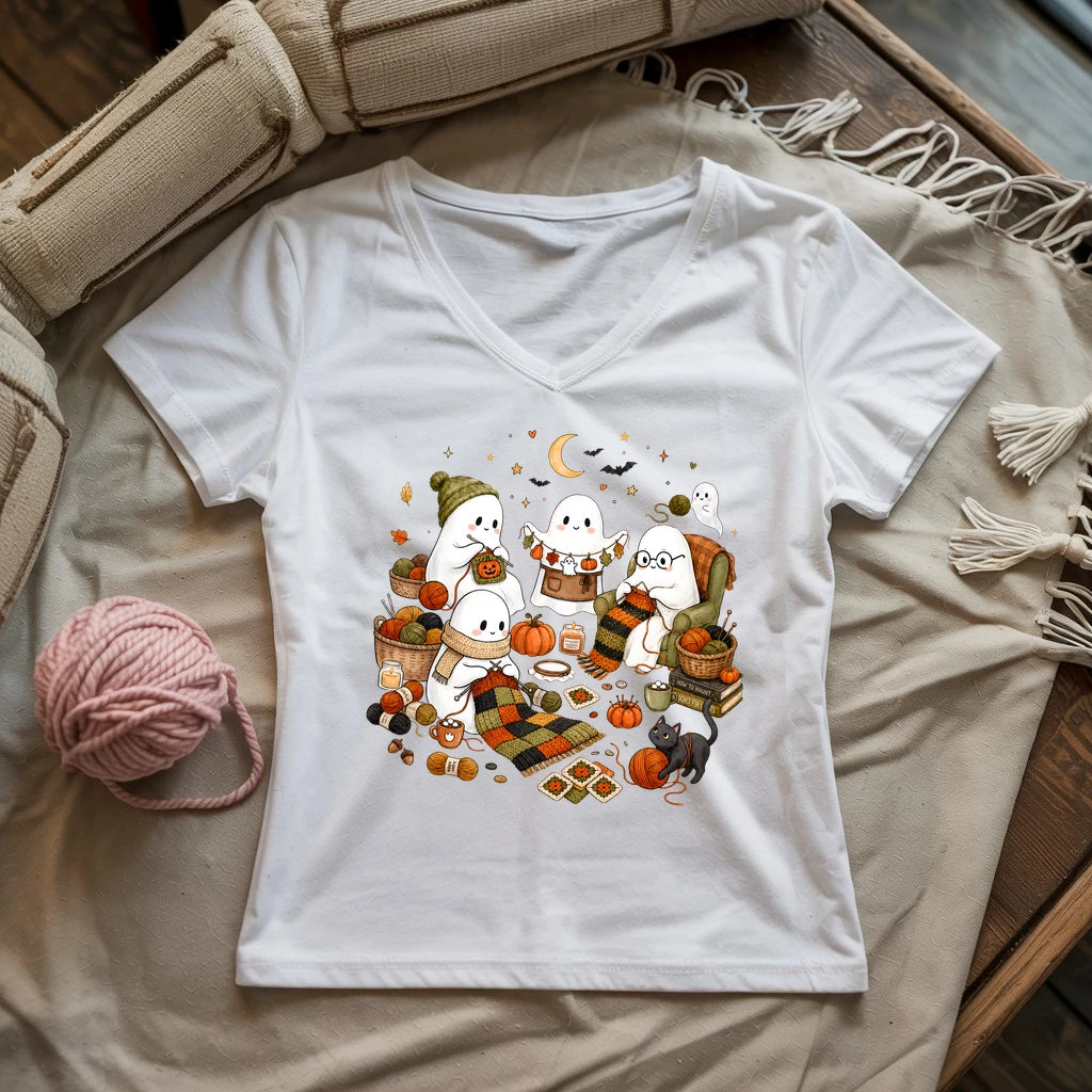 Halloween Yarn Club Lady V-neck