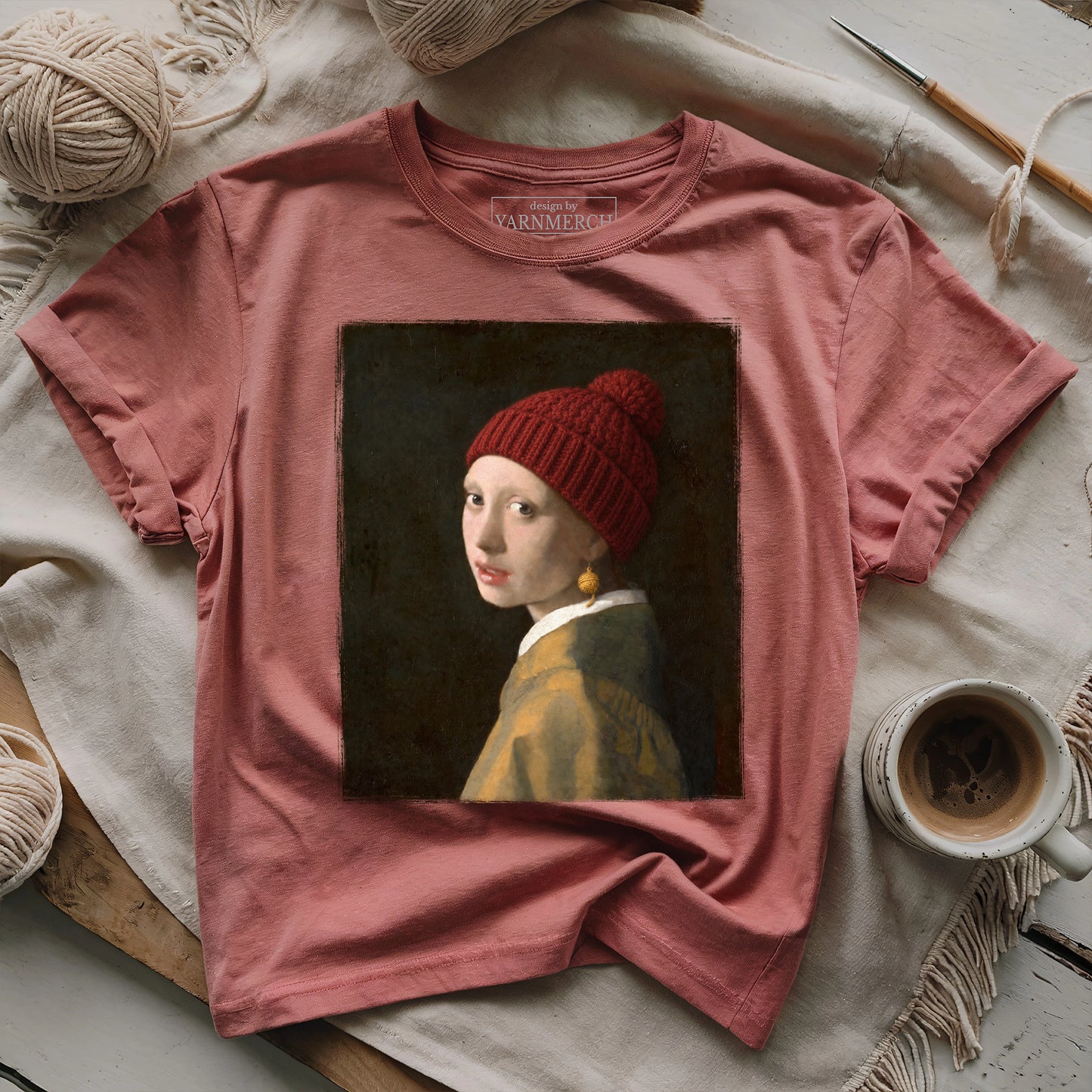 Girl With A Yarn Earring T-shirt