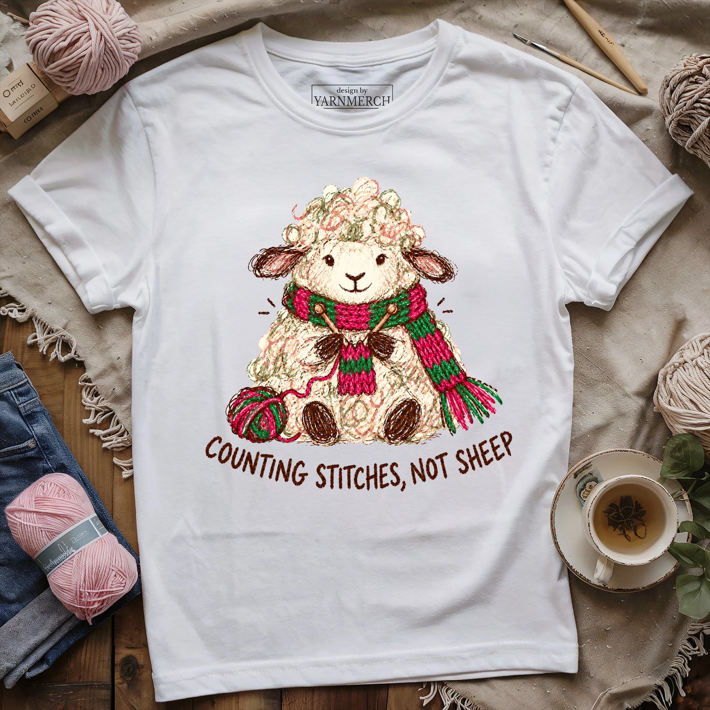 Counting Stitches, Not Sheep T-shirt