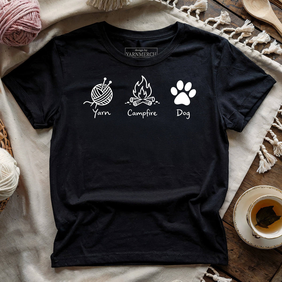 Yarn, Campfire & Dogs T-shirt