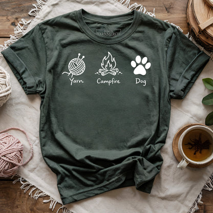Yarn, Campfire & Dogs T-shirt