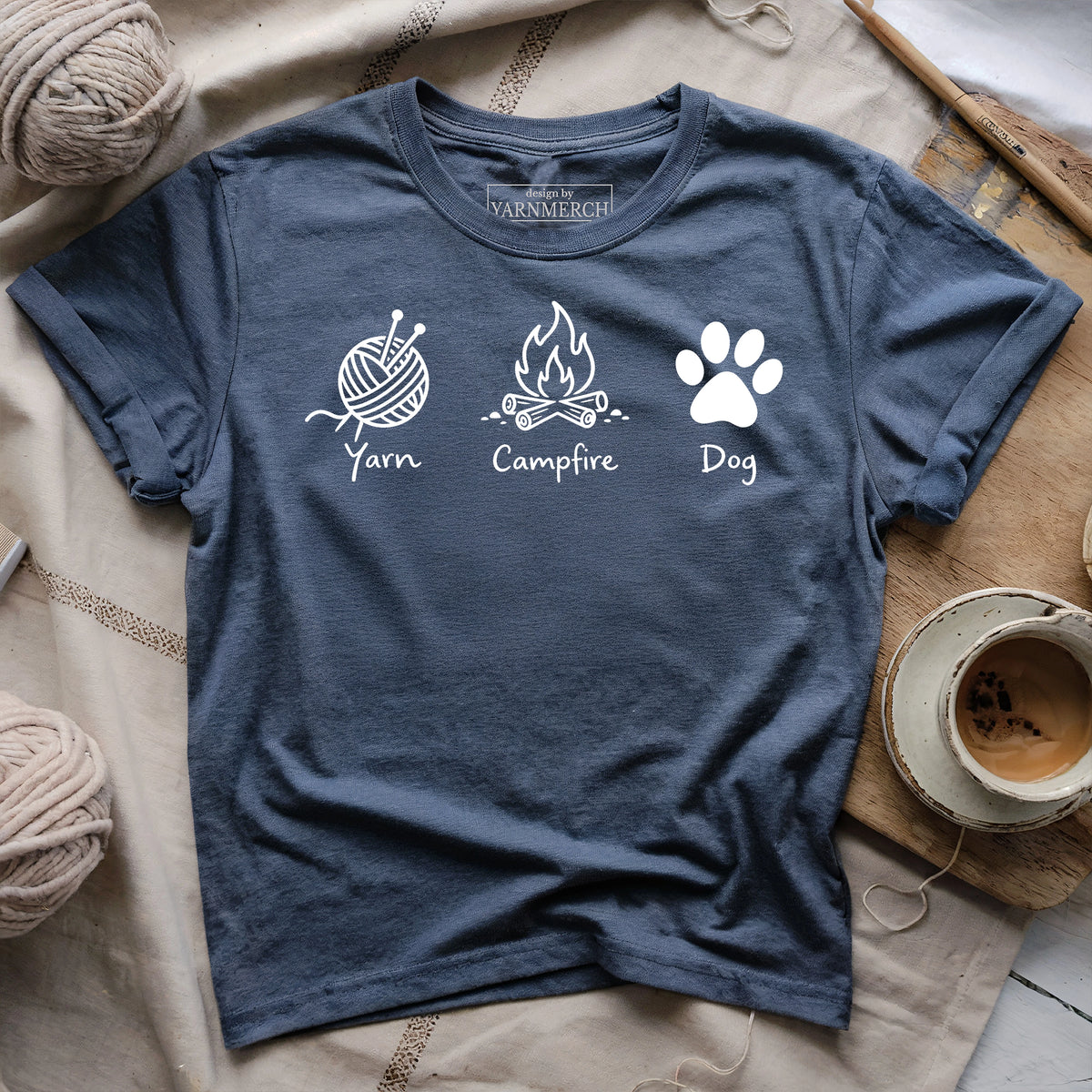 Yarn, Campfire & Dogs T-shirt