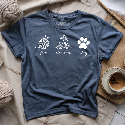 Yarn, Campfire & Dogs T-shirt
