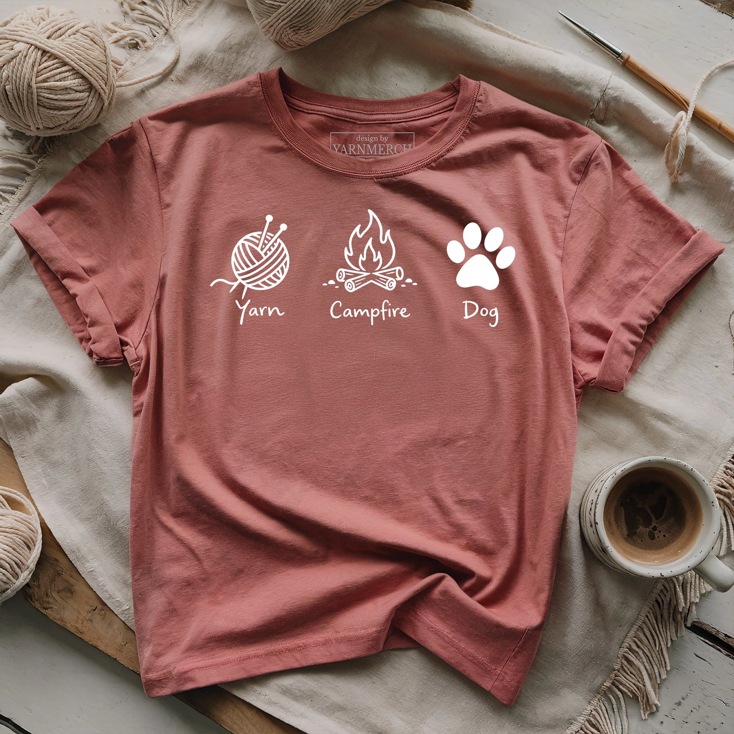 Yarn, Campfire & Dogs T-shirt