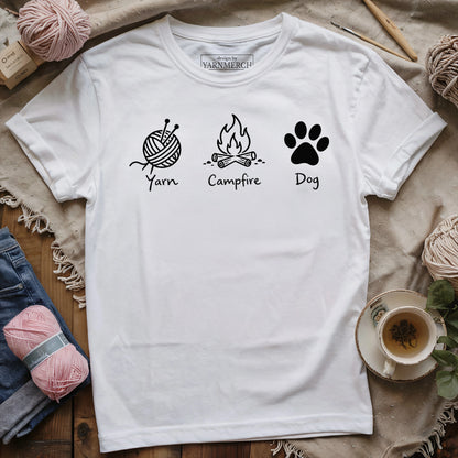 Yarn, Campfire & Dogs T-shirt