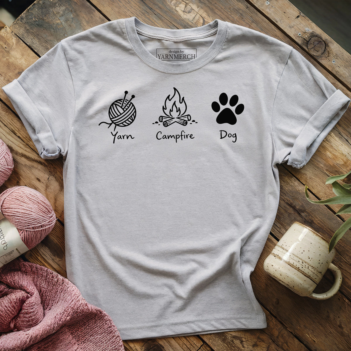 Yarn, Campfire & Dogs T-shirt